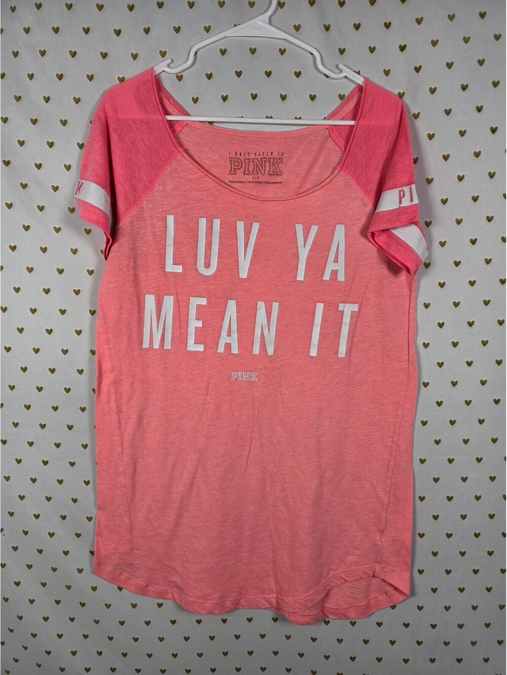 Victorias Secret PINK vintage Love Ya MEAN IT Nightgown Sleep Shirt MEDIUM
